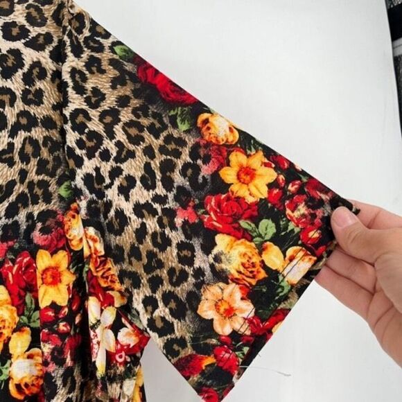NWOT Heimish U.S.A. Animal Print Floral Design Shift Dress Black‎ Red Size 3XL - Picture 5 of 8